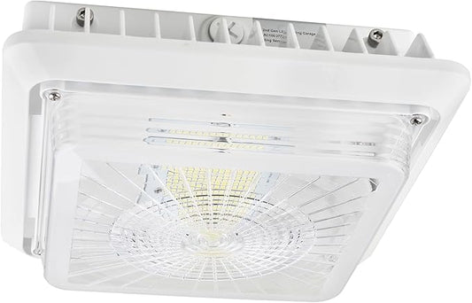 55W LED Garage Canopy Light, 7425LM 5000K LED Gas Station Canopy Ceiling Light(250W HPS/MH Equiv),for Commercial Residential Lighting 100-277V AC, 5 Year Warranty, IP65 UL Listed