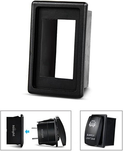 Nilight LED Light Bar Rocker Switch Holder Panel Switch Holder Housing Kit ABS Plastic Black Automotive Mount Toggle Switch Housing,1PCS Switch Panel (90011A)