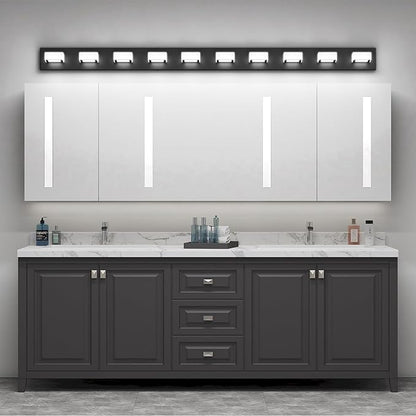 Ralbay 66inch Matte Black Bathroom Vanity Lights Metal Acrylic LED Modern Black Bathroom Wall Lighting Fixtures