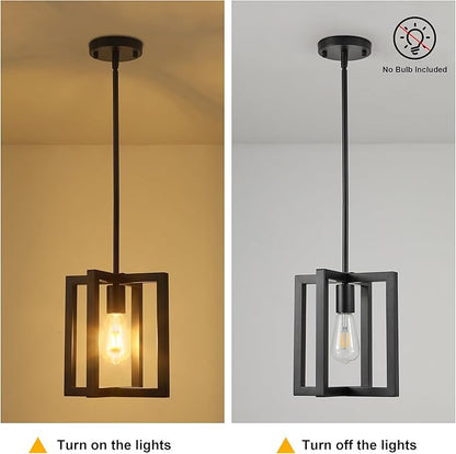 Klgxnrd Small Modern Farmhouse Black Pendant Lights Kitchen Island, Adjustable Hanging Metal Industrial Chandelier Ceiling Light Fixture for Hallway Entryway Bedroom Dining Room