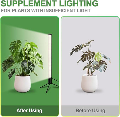 T10 Vertical Grow Light, 6000K Full Spectrum Desktop Plant Light 16.7",Hung or Stood, with 3 Modes & 5 Dimming Levels, Suitable Small & Medium Plants Indoors, Auto On Off Timing 4/8/12/18Hrs (1)
