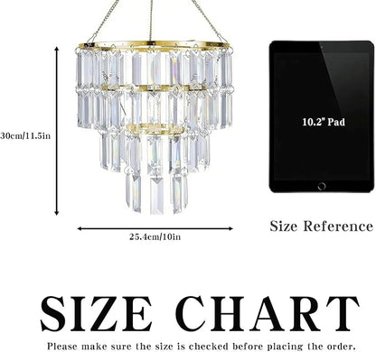 Modern Chandelier Shade - Gold Faux Chandeliers Light Fixture - Pendant Ceiling Lampshade for Girls Bedroom - Size W9.84 X H11
