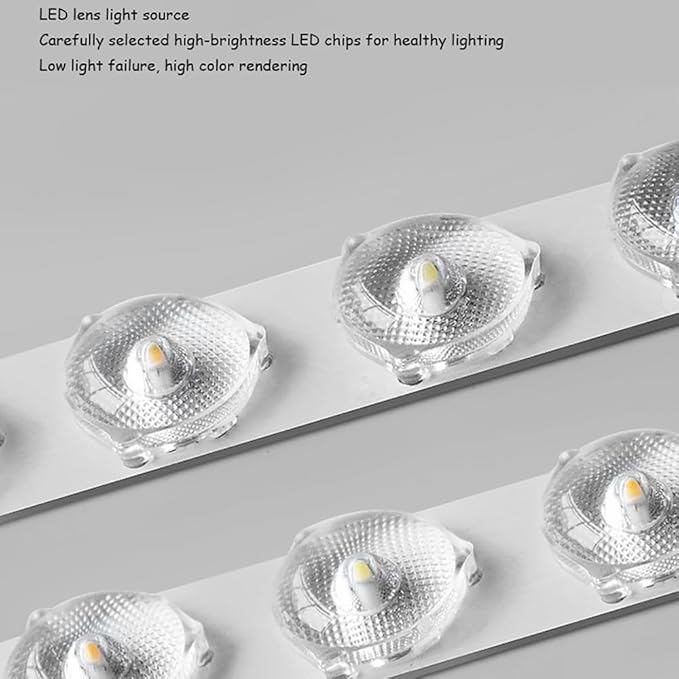 LED Modern Wood Recessed Ceiling Lights, 24 Inch - 54W Dimmable 3000K-6000K Living Room Bedroom Flush Mount Ceiling Lamp