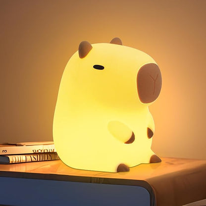 Capybara Night Light, Capybara Gifts for Kid Friend, Animal Squishy Silicone Nursery Lamp with Timer Dimmable, Rechargeable Bedroom Bedside Decor Birthday Graduation Xmas Present for Boy Girl