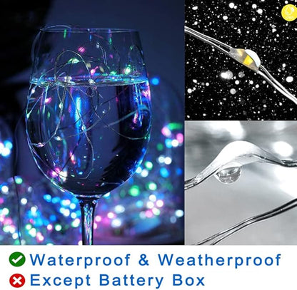 Ostwiki Fairy Lights Battery Operated, 6-Pack Mini String Lights, 20 LED 7ft Twinkle Firefly Starry Lights for DIY Craft Mason Jar Bedroom Wedding Party Table Christmas Decoration (Colorful)