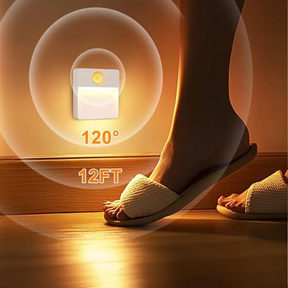 Guankai 16 Pack Rechargeable Motion Sensor Stair Light for Indoor, RGBW Battery Operated Closet Lights, Stick On Night Lamp, Motion Activated Magnetic Lighting Lamps for Step,Cabinet,Hallway,Bathroom
