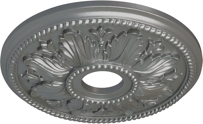 Ekena Millwork CM18ED1SLS Edinburgh Ceiling Medallion, 18 1/8 OD x 3 1/2 ID x 2 3/4 P, Silver