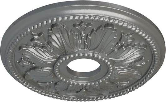 Ekena Millwork CM18ED1SLS Edinburgh Ceiling Medallion, 18 1/8 OD x 3 1/2 ID x 2 3/4 P, Silver