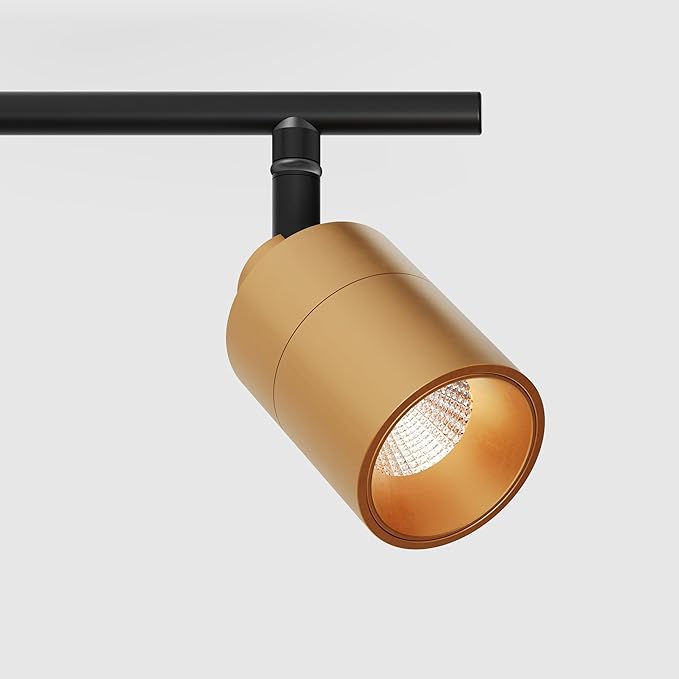 Shura Black & Brass 5-Light Track Light with Adjustable Heads, Integrated LED Bulbs, 4 ft. Track Lighting Kit Ceiling Light, 3000k, 2450 Lumens
