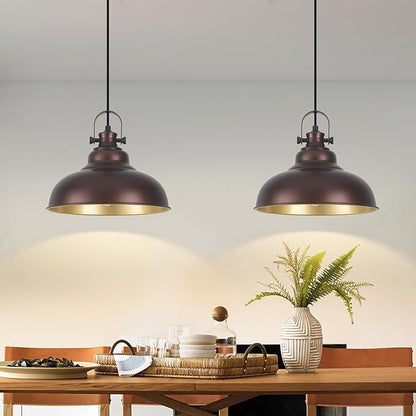 Bronze Pendant Lights Kitchen Island, 2 Pack Kitchen Island Lighting, Farmhouse Pendant Light Fixtures (11.41" W), Island Pendant Light for Kitchen Island, Dining Room, Bedroom