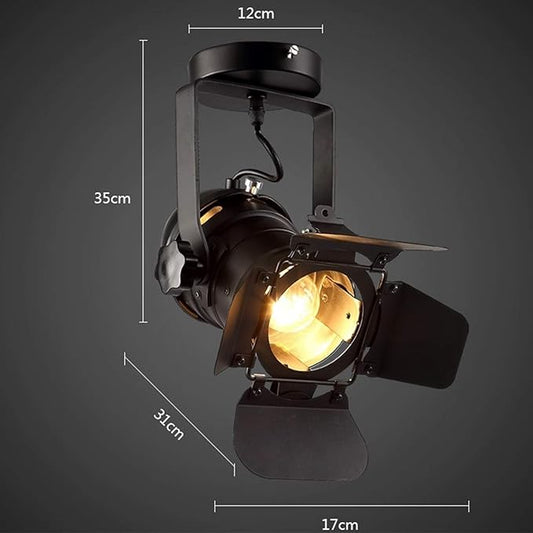 E26 L31 W17 H35cm Loft Vintage Industrial Iron Mount Spotlight Track Lighting Ceiling Shop Light Fixtures LED Pendant Lights Ceiling Lights for Home Lighting