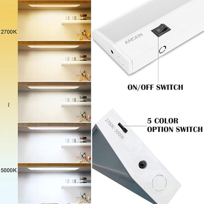 Ansen 48inch 26w 1720lm Hardwired Under Cabinet Lights, 5CCT 2700K-5000K, CRI 92+, R9 90+, UGR Lower Than 16, LED Dimmable Under Counter Lighting for Kitchen