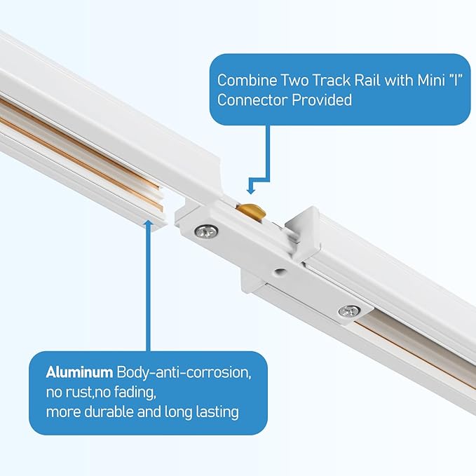12-Light LED Track Lighting Kit with 13FT H Track Lighting Rails & Floating Canopy Connector, GU10 Track Light Kit, Modern Kitchen Track Lighting Fixtures Ceiling Spot Light, White(No Bulbs)
