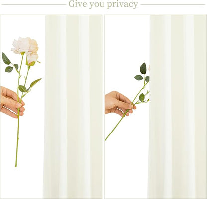 30ft x 10ft Ivory Backdrop Curtain for Wedding Ivory Wrinkle Free Backdrop Drapes Panels for Parties Baby Shower Bridal Shower Birthday Photo Photography Polyester Fabric Background Decoration