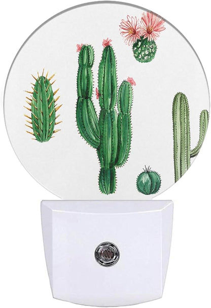 EKOBLA Cactus Plug-in Night Light, Pink Flower Desert Plant LED Nightlight for Girls & Boys Bedroom Decor