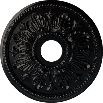 Ekena Millwork CM18ED1BLF Edinburgh Ceiling Medallion, Jet Black