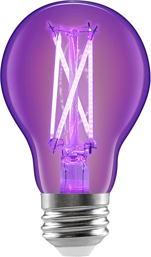 Sylvania Black Light LED Light Bulb, 7W, A19, Medium Base, Clear - 1 Pack (42560)