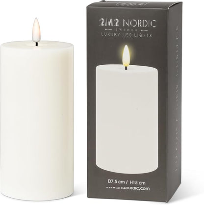 Abbott Collection Wax LED Flameless Pillar Candle - Sand (3x6 H)