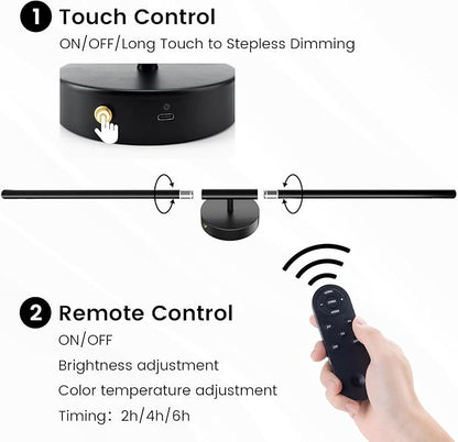 JOFIOS Battery Operated Wall Sconces Set of 2, 360°Rotation Wireless Rechargeable Wall Lights: Dimmable Detachable Wall Lamp with Remote Control, 3000K-6000K Infinite Dimming Wall Sconce 34.7 Inch
