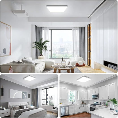12Inch 24W Square LED Ceiling Light Fixtures Flush Mount, 5000K Daylight White LED Ceiling Lamp, Surface Mount Modern Ceiling Lights, Slim Flat Panel Lighting for Bedroom, Kitchen, Bathroom Etc.