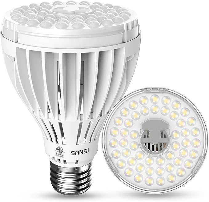 SANSI 32W Grow Light Bulbs for Indoor Plants, 350W Equivalent Full Spectrum+Grow Light Bulb with COC Technology, 10W Grow Lamp