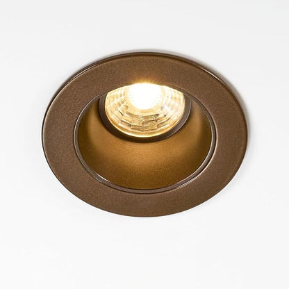 Maxxima 2 in. Ultra-Thin Recessed Anti-Glare LED Downlight - Canless IC Rated, 5 Color Temperature Selectable 2700K/3000K/3500K/4000K/5000K, Dimmable, Round Bronze Trim, 90 CRI