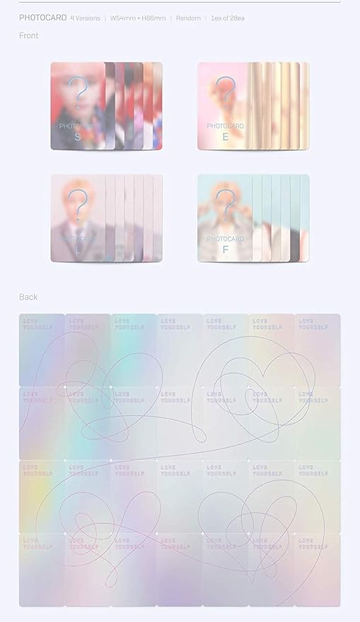 BTS - [Love yourself 結 ‘Answer’] 4th Album 4 VER SET 2CD+116p PhotoBook+20p Mini Book+1p PhotoCard+1p Sticker+extra Photocards Set (4p) K-POP Sealed