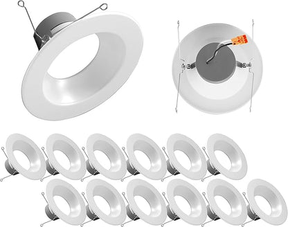DLR56(v6) 5/6-inch White 900 Lumen 3000K Recessed LED Downlight (12 Pack) (DLR566091203KWH-12PK)