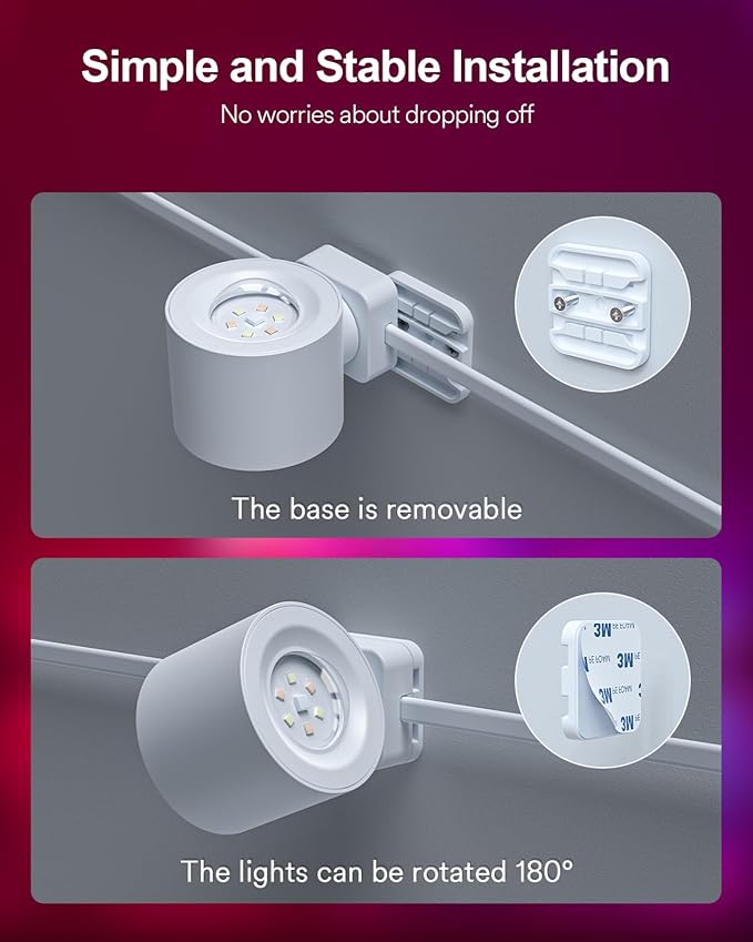 Lumary Smart Wall Sconces, World Cup Decor Up and Down Lighting, WiFi Color Changing Wall Lights for Bedroom, Living Room, Compatible with Alexa/Google Assistant, 9.2ft with 7 LEDs