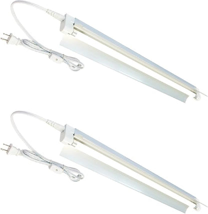 2-Pack T5 HO Grow Light - 1 Bulb Light System - Fluorescent Hydroponic Indoor Fixture Bloom Veg Daisy Chain with Bulbs (2 Foot & w/ Reflector (DL8021R 2pack), Cool White | Vegetative)