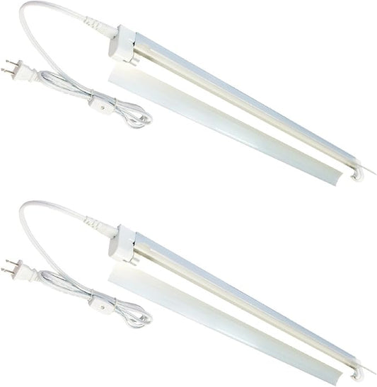 2-Pack T5 HO Grow Light - 1 Bulb Light System - Fluorescent Hydroponic Indoor Fixture Bloom Veg Daisy Chain with Bulbs (2 Foot & w/ Reflector (DL8021R 2pack), Cool White | Vegetative)