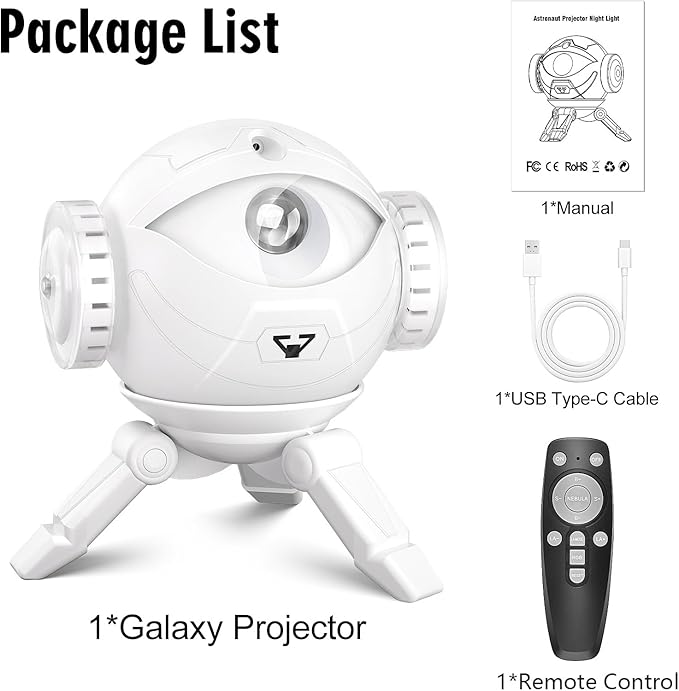 Star Projector Galaxy Night Light, Astronaut Space Projector with 8 Colors LED Nebula, Starry Ceiling LED Lamp with Remote, Adjustable Head Angle & Brightness,Kids Room Decor, Christmas Birthday Gifts