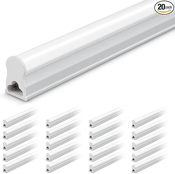 4FT LED Shop Lights, 2200LM 6500K Super Bright LED light Bar, 20W Linkable Shop Lights, Garage Light Ceiling and Under Cabinet Light Strips for Workshop, Basement with ON/OFF Switch, 20 Pack