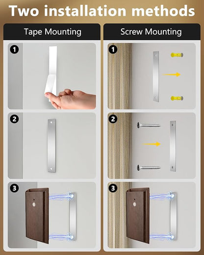 Rechargeable Motion Sensor Wall Sconce Set of 2 – 5000mAh Wireless Battery Operated Wall Light Indoor, 3 Colors Up/Down Lighting Magnetic Night Light with Remote Control for Bedroom, Hallway (Walnut)