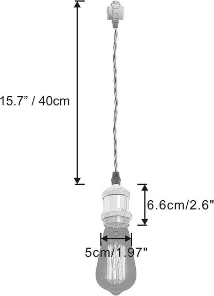 Kiven 3-Light H-Type Wire Track Light Pendants, 15.7 Inch Cord Length Black Weave Rope, Restaurant Chandelier Decorative Pendant Light Industrial Factory Pendant Lamp 3 Pack,Bulb Not Included（Gold）