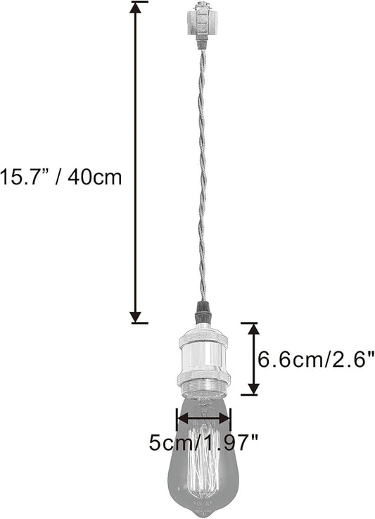 Kiven 3-Light H-Type Wire Track Light Pendants, 15.7 Inch Cord Length Black Weave Rope, Restaurant Chandelier Decorative Pendant Light Industrial Factory Pendant Lamp 3 Pack,Bulb Not Included（Gold）