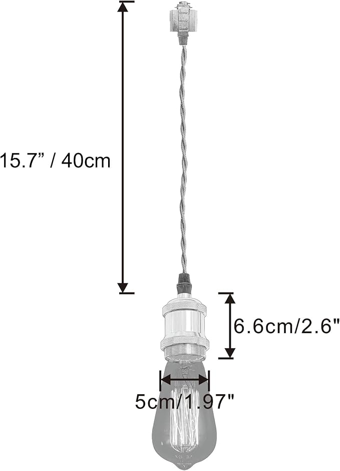 Kiven H-Type Wire Track LightPendants, 15.7 Inch Cord Length Black Weave Rope, Restaurant DecorativePendant Light Industrial Pendant Lamp 3 Pack,Bulb Not Included（Matte Black）