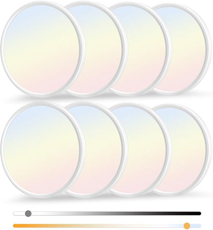 8 Pack 12 Inch Dimmable LED Flush Mount Ceiling Light Fixture 28W 3200LM 5 Color Temperature in One Super Slim Round Ceiling Lamp Low Profile Ceiling Lights for Living Bedroom Kitchen Laundry White
