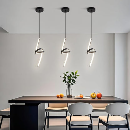 ADISUN Modern LED Pendant Light, Spiral Pendant Lights Kitchen Island, 4500K Neutral Light, Adjustable Height, Pendant Light Fixtures for Living Room Bedroom Hanging Light(Black)