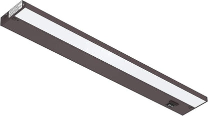 Getinlight 24-inch 3 Color Levels LED Under Cabinet Lighting, Hardwired or Plugged-in, Selectable White 2700K/3000K/4000K, Dimmable, Bronze Finished, IN-0210-3-BZ