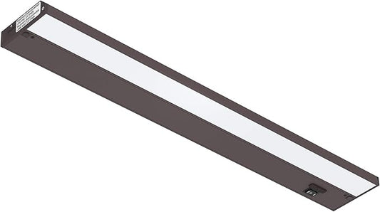 Getinlight 24-inch 3 Color Levels LED Under Cabinet Lighting, Hardwired or Plugged-in, Selectable White 2700K/3000K/4000K, Dimmable, Bronze Finished, IN-0210-3-BZ