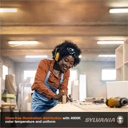 Sylvania 4-ft UltraLED Wrap Light Luminaire, 48W, 5500 LMS, Linkable, 4000K, Frosted Finish, UL Damp Rated - 1 Pack (65539)