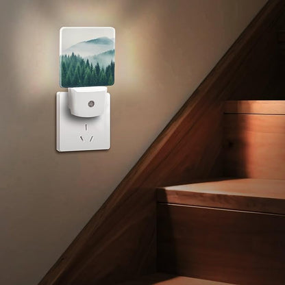 Mountain Forest Night Light, Plug into Wall Decor Nightlights for Bedroom, Bathroom, Hallway, Kitchen, with Dusk to Dawn Light Auto Sensors LED Night Lights for Boys Girls Women Men Room Gifts