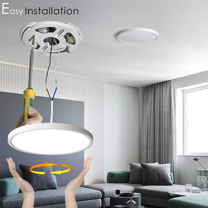 TALOYA Flush Mount Light Fixture, 6 Pack of 20W 12 Inch 5 Color Setting Options Led Ceiling Lamp for Bedroom Hallway Basement Closet Utility Office