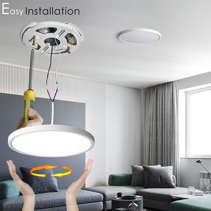 TALOYA 4 Pack of Flush Mount Ceiling Light 12 Inch (3000K/3500K/4000K/5000K/6500K), Super Slim Led Light Fixture for Closet Dining Room Garage Hallway Kitchen Laundry