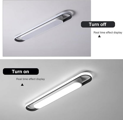 Modern LED Ceiling Light,28.3" Flush Mount Ceiling Lamp,40W 6500K Linear Metal Ceiling Chandeliers Lighting Fixture for Laundry Garage Kitchen Bedroom Dining Room Hallway Closet Aisle
