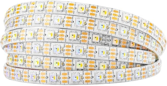 BTF-LIGHTING RGBW RGB+Warm White SK6812 (Similar WS2812B) 4 Colors in 1 LED Strip Individually Addressable 16.4ft 60Pixel/m 300LED Light Dream Color IP65 DC5V White PCB (No Adapter or Controller)