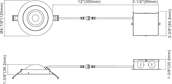 NICOR Lighting DGF43120SRDBK DGF4(v3) Canless Downlight, 4 Inches, Black