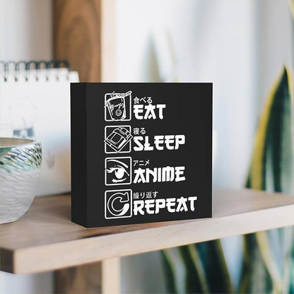 Anime Decor, Anime Room Decor Wood Sign, Girls Anime Gifts Rustic Anime Lovers Wooden Sign for Home Living Room Girl Bedroom Decoration Gifts for Women