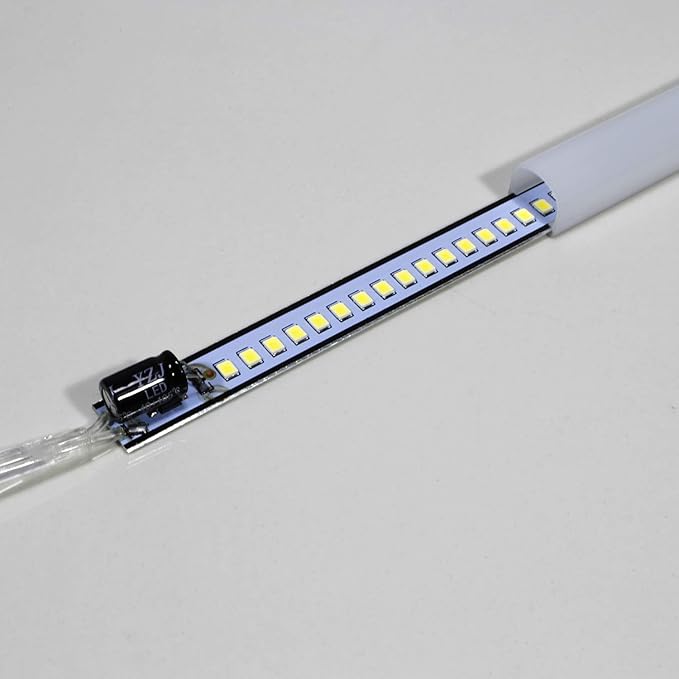 STBTECH 110V LED Under Cabinet Lighting,17inch LED Strip Light Bar with 6ft Power Cord,Magnetic Installation,Super Slim Counter Light,Reading Desk Lamp for Kitchen/Work Table.(White 6000K)